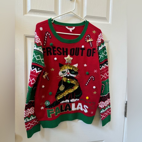 Kitty Cat Ugly Sweater Size XL Age 15-17 - Picture 2 of 4